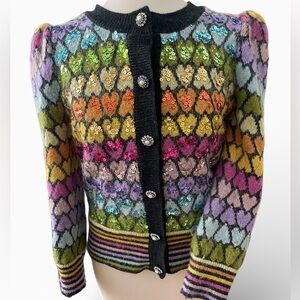 Marc Jacobs Hearts and Sequin Embellished Cardigan